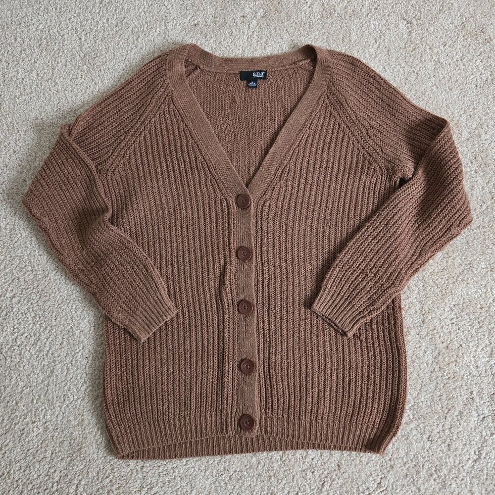 Brown/ Tan Chunky knit cardigan sweater